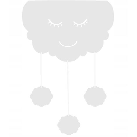 Decoración para habitación infantil, cenefa para cortina con riel, CLOUD, blanco, 60 x 95 cm