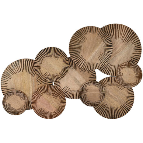 Decoracion Pared Mango 84X4,5X56 Circulos Natural