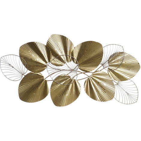 Metal Three-Tone Ginkgo Branch Wall Art 55x64