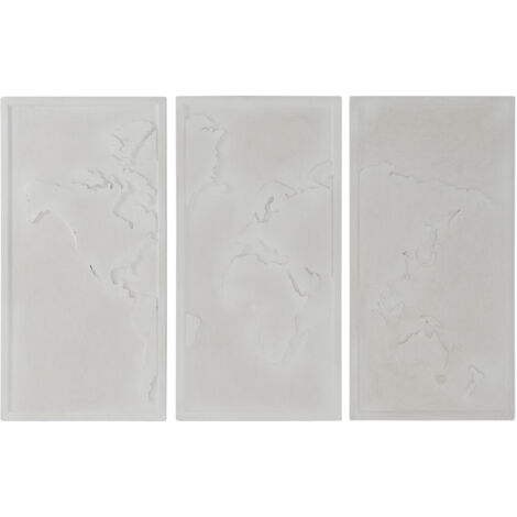 Decoracion Pared Set 3 Mdf 180X4X120 Mapamundi