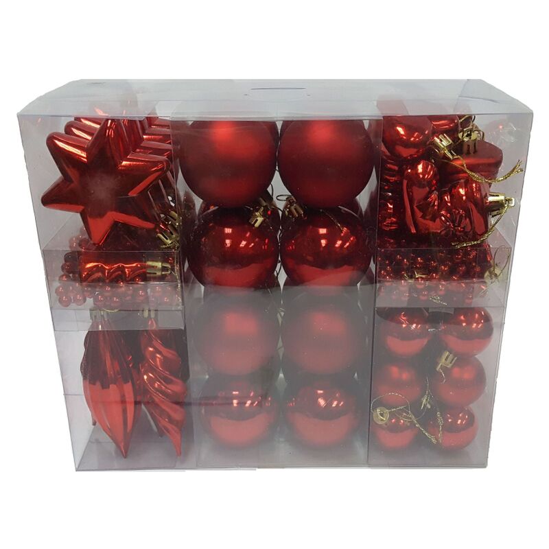 

Surtido de adornos de Navidad 60pcs - Plástico - Rojo - Rouge - Central Park