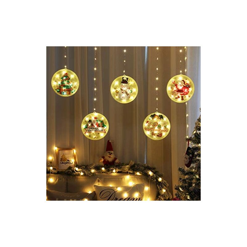 

Decoraciones navideñas Cadena de luces LED USB Luces de hadas impermeables 1.5M * 0.65M Luces LED para colgar en la ventana para la fiesta de Navidad