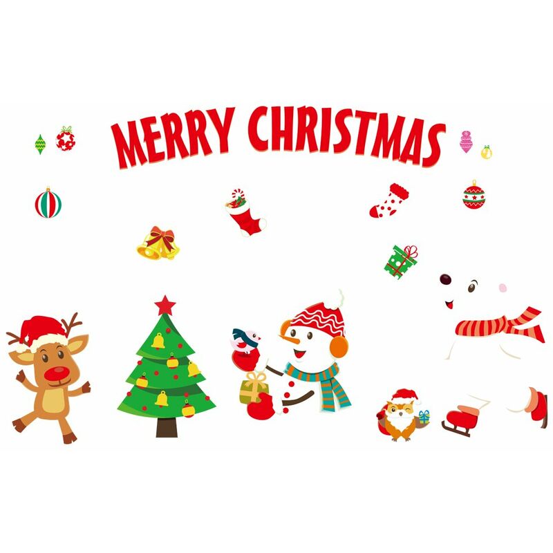 

Happyshopping - Decoraciones navidenas Pegatinas de ventana de vidrio Papel pintado DIY PVC Pegatinas de pared decorativas autoadhesivas extraibles