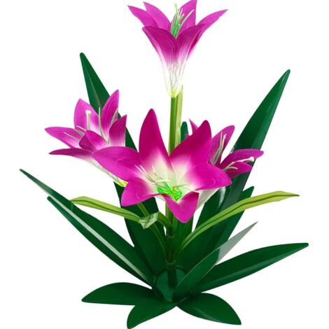 Decoraciones para jardín al aire libre, plantas de agave de metal, arte de jardín de metal realista de 35 cm con 4 cabezas de lirio rústicas, estatuas de jardín, escultura, lirios morados