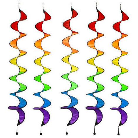 Décoratif de jardin 5Pcs Animal Spirale Moulin à Vent, Girouette Spirale, pour Pelouse, Jardin, Cour, Extérieur Décor, Moulin À Vent en Spirale