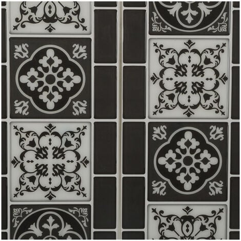 Décoratif tuile autocollant modèle couleur noire