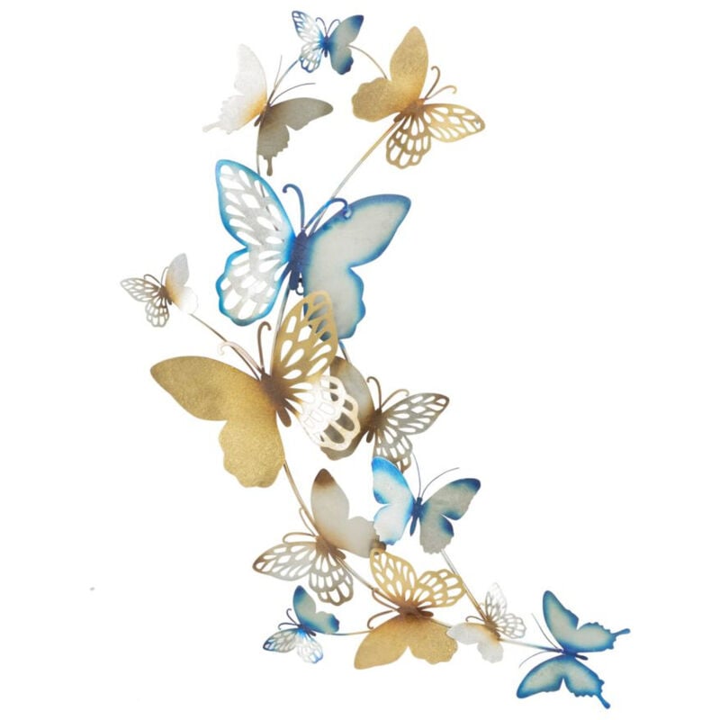 Décoration 3D en Métal Papillon 12, Métal, Multicouleur, 59,5x4x115 cm