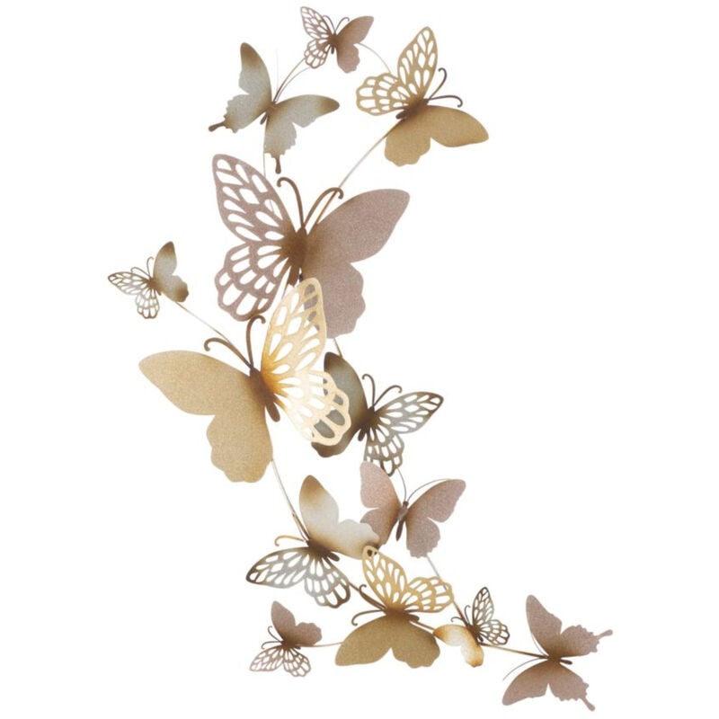 Décoration 3D en Métal Papillon 13, Métal, Multicouleur, 59,5x4x115 cm