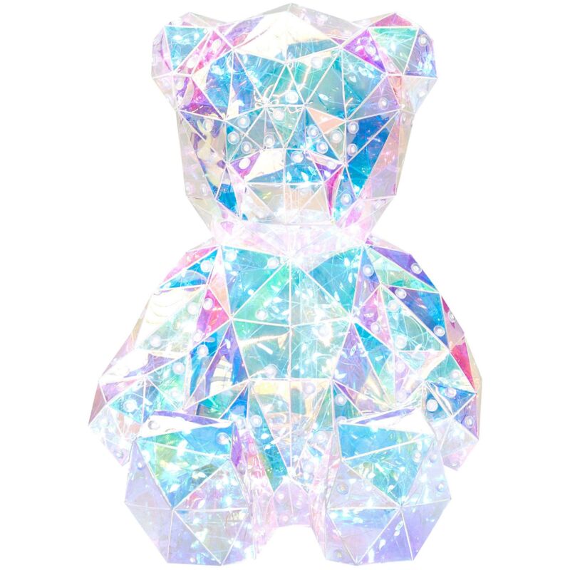 Décoration à LED Lettres Ourson Multicolores Irisées par USB 30 x 24 cm Accessoire Original