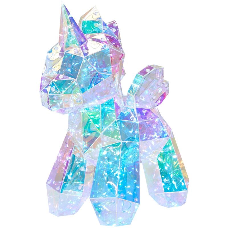 Décoration à LED Licorne Multicolore Irisée par USB 35 x 17 cm Accessoire Original Fornax