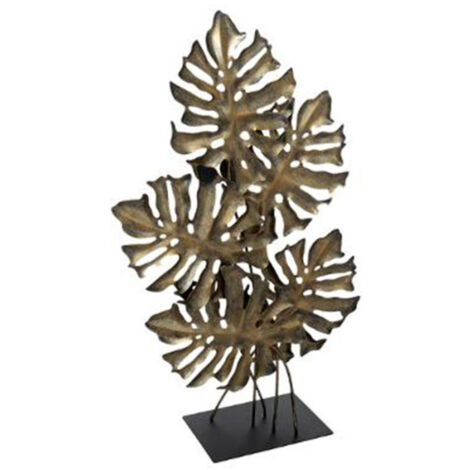 Décoration à Poser Feuille "Monstera" 57cm Bronze