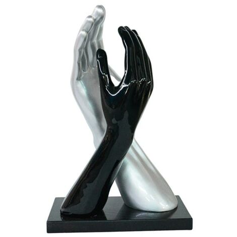 Décoration à poser mains noire et argent