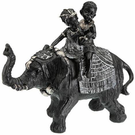 Décoration Africaine - Elephant et enfants