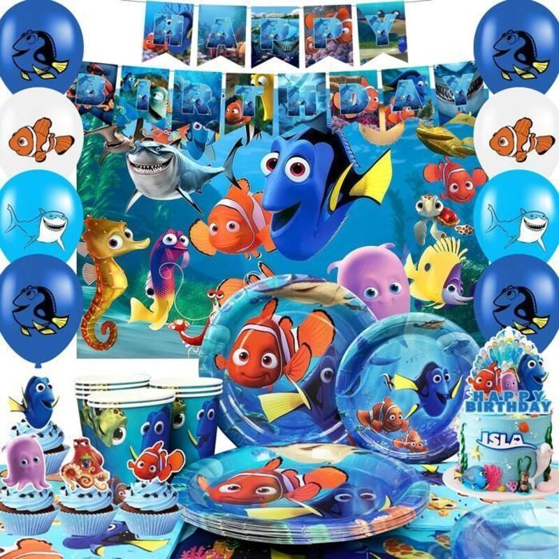 Decoration Anniversaire - INBOXXARTY - Le Monde de Nemo - Multicolore - Kit Complet - Pour Enfants
