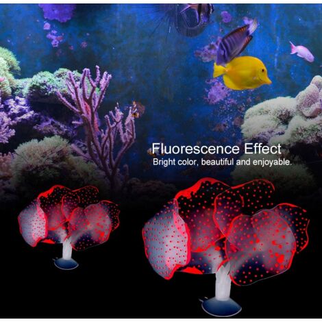 Décoration Aquarium Corail Orange en Silicone Réaliste Accessoire Spécial pour Aquariums