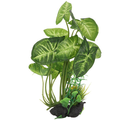 Décoration Aquarium Faux Plantes en Plastique pour Aquariophilie Reptilien Terrarium Paysage avec Herbe et Palmier Artificiel - AUTRES