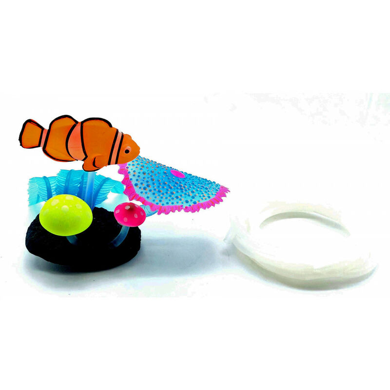 Décoration Aquarium Fluo. poisson clown avec sortie d'air. couleur aléatoire. - Flamingo Pet Products