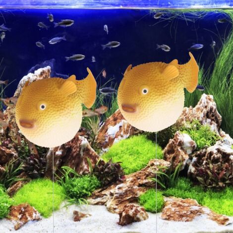 Décoration Aquarium Fluorescente Poisson-Ballon Jaune Simulé pour Nuit Éclairage Paysage - AUTRES