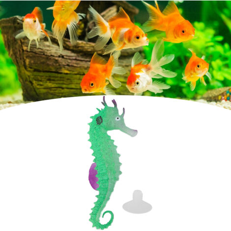 Décoration Aquarium Hippocampe Artificiel Lumineux Vert - AUTRES