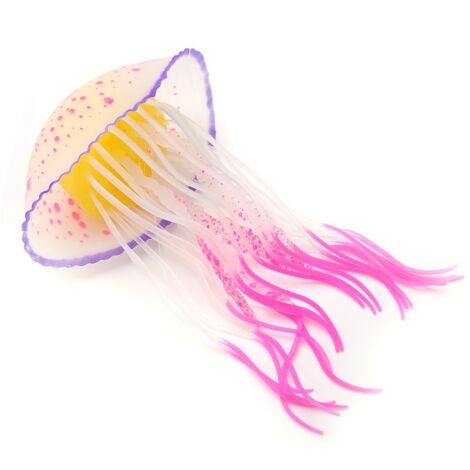 Décoration Aquarium Lumineuse Simulée Méduse Flottante en Silicone (Rouge)