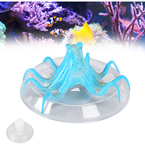 Décoration Aquarium Paysage Artificiel Octopus en Bleu pour Aménagement Marin - AUTRES