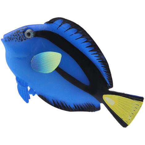 Décoration Aquarium Poissons Tropicaux Fluorescents Imitation (Chirurgien Bleu)