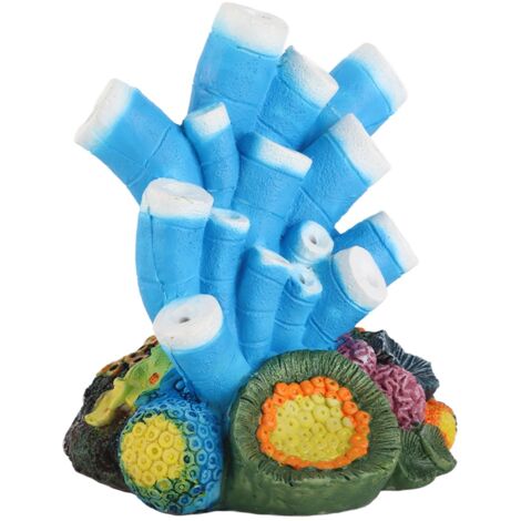 Décoration Aquarium Résine Corail Artificiel Volcan Pierre à Bulles pour Paysage Aquatique Autonome