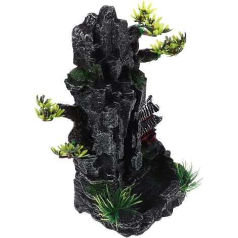 Décoration Aquarium Roche Résine Épaisse Abri Poisson Décor Paysage Montagne Artificielle pour Habitat Crevettes