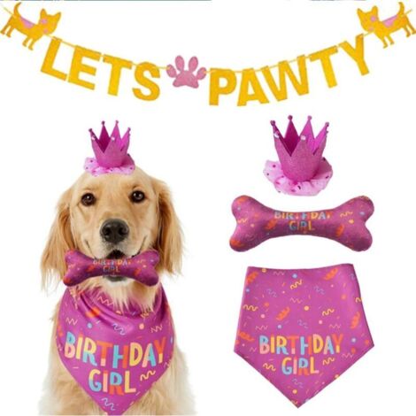 Décoration d'anniversaire pour chiots, Rose