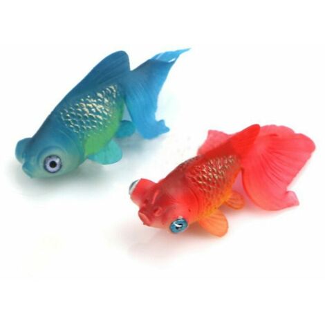 Décoration d'aquarium 3 couleurs faux poisson poisson rouge combattant poisson 2 bleu et rouge pack de deux