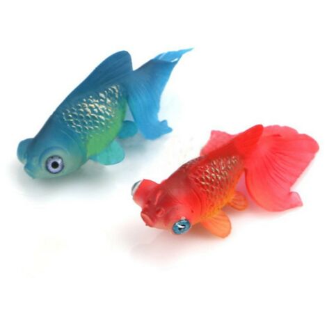 Décoration d'aquarium 3 couleurs faux poisson poisson rouge combattant poisson 2 bleu et rouge pack de deux