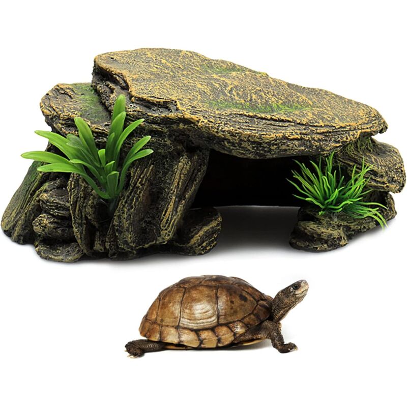 Csparkv - Décoration d'aquarium en résine pour terrasses et terrasses - Plateforme d'escalade - Cachette pour aquarium