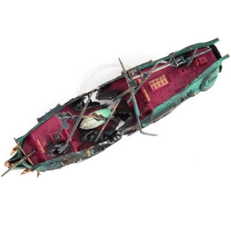 Décoration d'aquarium épave de bateau en résine, ornements pour aquarium, accessoires de décoration pour environnements aquatiques.