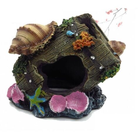 Décoration d'aquarium - Imitation rocaille - Résine - Cachette de poisson - Décoration d'aquarium - Convient pour les poissons combattants et les tortues