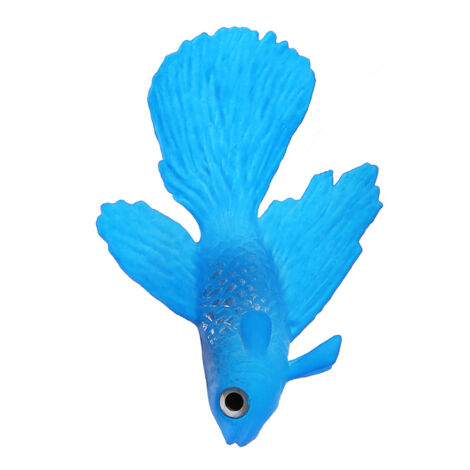 Décoration d'Aquarium Poisson en Plastique Flexible Faux Poissons Bleus Décoratifs avec Ventouses - 3ème Option