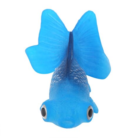 Décoration d'Aquarium Poisson en Plastique Souple Faux Poisson Ornemental avec Ventouse pour Aquarium (Poisson-Rouge Bleu 4)