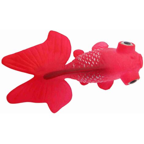 Décoration d'Aquarium Poisson Rouge en Plastique Flexible avec Ventouse - Taille 5