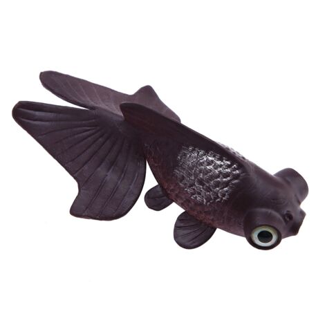 Décoration d'Aquarium Poissons Artificiels en Plastique Souple pour Paysage Aquatique - Poisson Doré Brun N°6 avec Ventouse-AUTRES