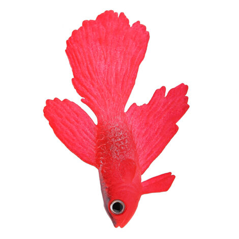 Décoration d'Aquarium Poissons Artificiels en Plastique Souple pour Paysage de Récif - Rouge Betta