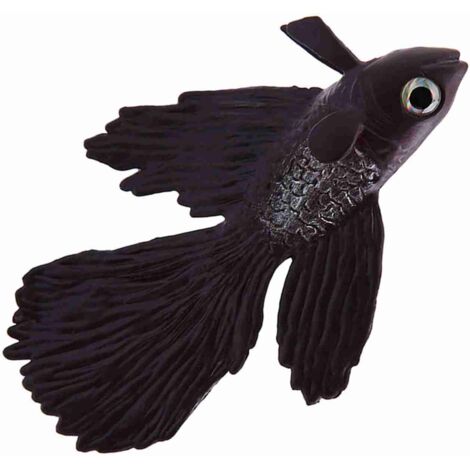 Décoration d'Aquarium Poissons en Plastique Réalistes avec Ventouses - Poissons Artificiels pour Aquariums et Pots de Fleurs - Brun - Taille 2