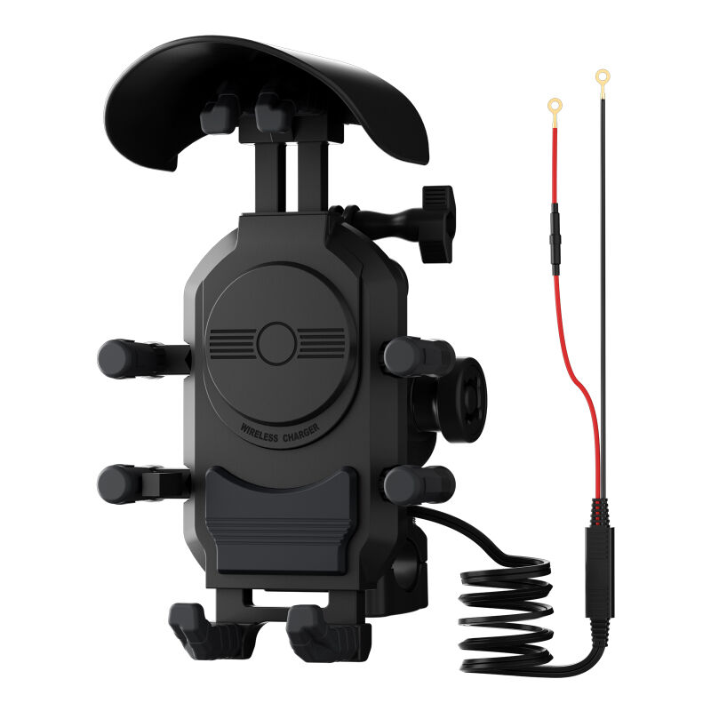 Support de téléphone moto anti-secousses, anti-pluie et anti-soleil, chargement sans fil 15 W, port A+C, support de téléphone moto rechargeable,