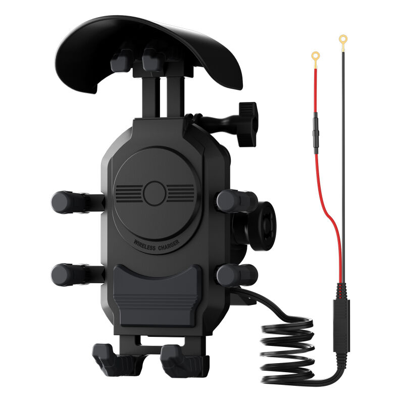 Support de téléphone moto anti-secousses, anti-pluie et anti-soleil, chargement sans fil 15 W, port A+C, support de téléphone moto rechargeable