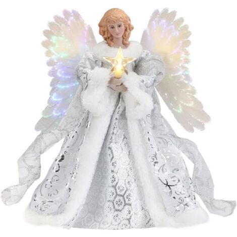 Décoration d'arbre de Noël exquise, pendentif ange blanc, statue d'ange pour la décoration intérieure, décoration d'ambiance festive, festival - 32 cm