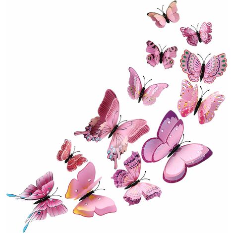 Swirlcolor stickers muraux miroir papillon decoration 3d miroir adhesif mural  stickers muraux 30 x combinaison de papillons décoration de la maison -  Achat & prix