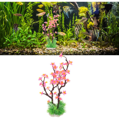 Décoration de Bac à Poissons Artificielle en Plastique Rose pour Aquarium avec Pierres - AUTRES