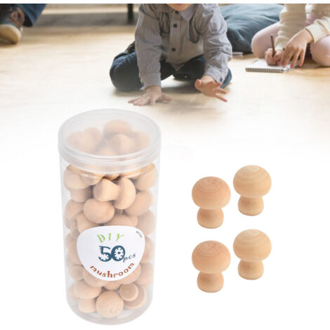 Décoration de Bureau Champignon [Ornement Champignon Bois] 50 pièces  Déco Maison Artisanale Modèle Naturel 3.5x2.5cm