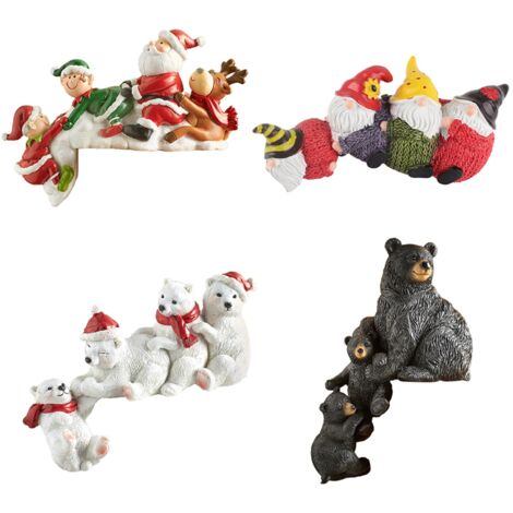 Décoration de Bureau Résine Lumineuse pour Noël - Ornements Animés (Santa Claus, Gnome, ours) - Cadeau d'Hôtel/ Vitrine