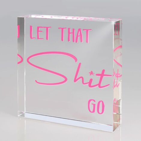 Décoration de bureau rose inspirante pour bureau et maison, panneaux de salle de bain en acrylique amusants de 10x10 cm - Humour pour salles de bain privatives et d'invités