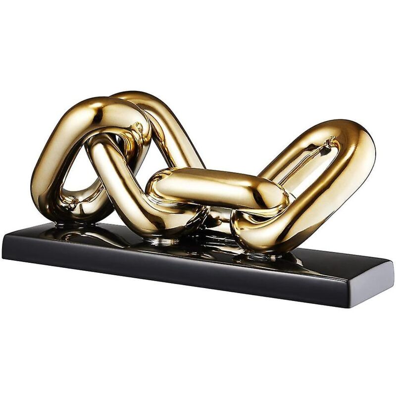 Fei Yu - Décoration de chaîne en or moderne pour le salon - Sculpture pour la maison - Console à la mode, étagères, pièces d'art - Cer