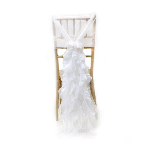 Décoration de chaise de mariage extérieur avec fleurs et fil long pour dos de chaise, style européen